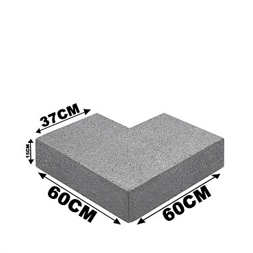 Schellevis Trap Hoekstuk 90° (37/15) Buiten Grijs 60x60cm