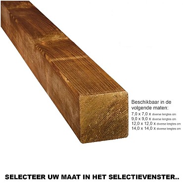 Vuren Geimpregneerde Paal 9,0x9,0x300cm