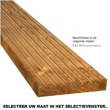 Vuren Geimpregneerd Slipprofiel 2,8x14,5x300cm