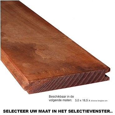 Hardhout Damwand 3,0x18,5x350cm