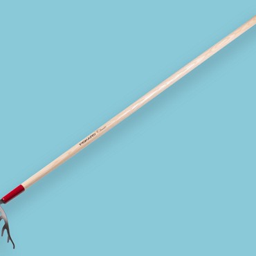 Rozenhark FISKARS CLASSIC, geharde tanden, met gelakte essen steel