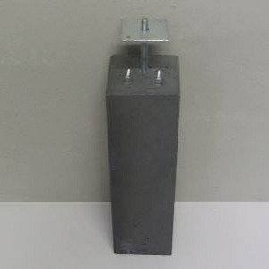 Vego Betonpoer Antraciet 15x15cm  58 cm hoog INCLUSIEF scharnierplaat en draadstang M16