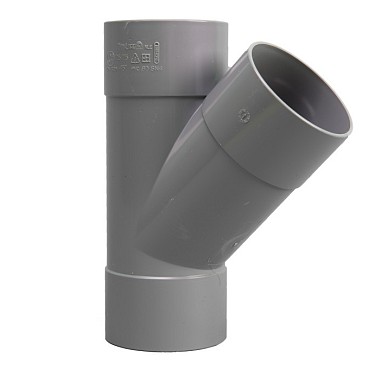 HWA T stuk 45° VSE Grijs-80mm