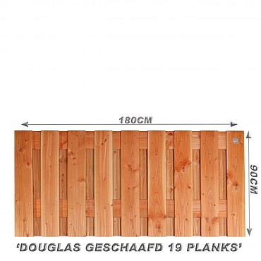 Scherm Douglas Geschaafd 90x180 Recht 19 planks
