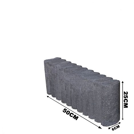 Mini Rondobandpalissade 6x25x50 cm Zwart