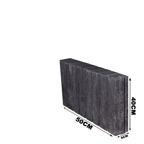 Palissadeband Zwart 6x40x50cm recht