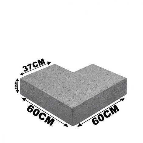 Schellevis Trap Hoekstuk 90° (37/15) Buiten Grijs 60x60cm