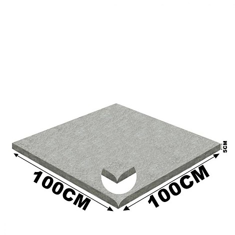 Schellevis Zwembadrand Hoek (100x100x5cm) Grijs