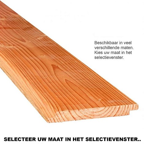 Douglas geschaafd dakbeschot 1,8 x 19,5 x 400 cm (halfhouts 0.78m2)