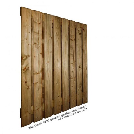 Scherm Vuren bij beton 130x180. 21 planks