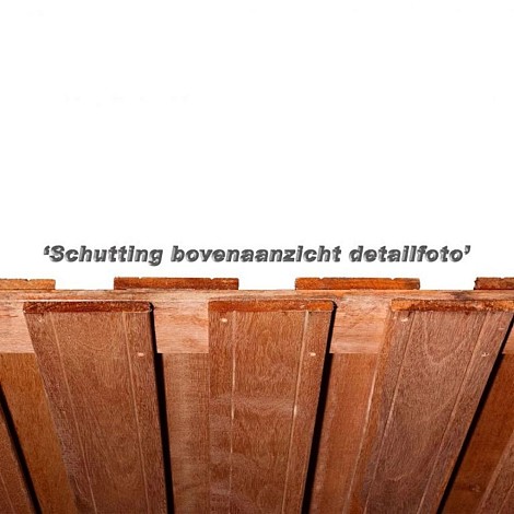 Aktie hardhout Scherm 180x180 15 Planks RVS  ( ZB )