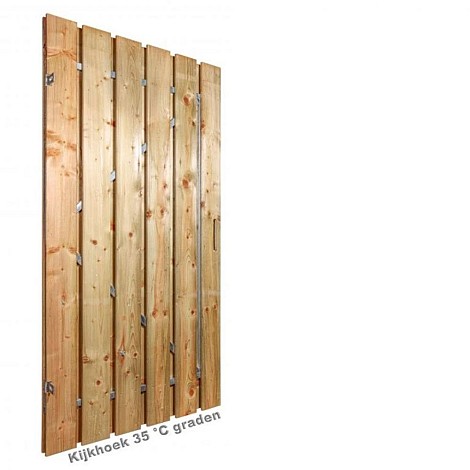 Vuren poort 180x100cm met stalen frame universeel (incl verstelbare hengen en duimen)