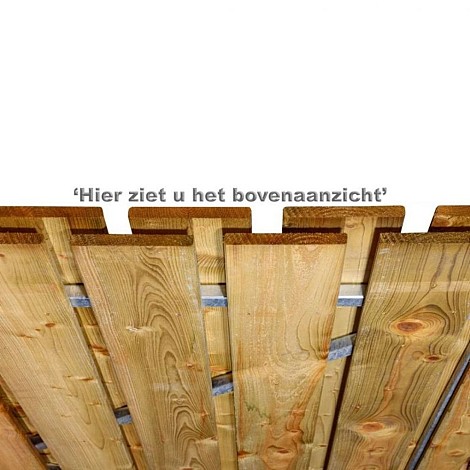 Vuren poort 180x100cm met stalen frame universeel (incl verstelbare hengen en duimen)