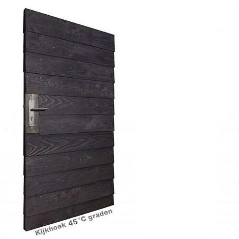 Poort op frame Zweeds rabat zwart incl. zwart slot 190x100 RECHTSDRAAIEND