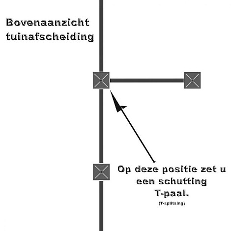 Beton T-paal antraciet 10x10x280 cm