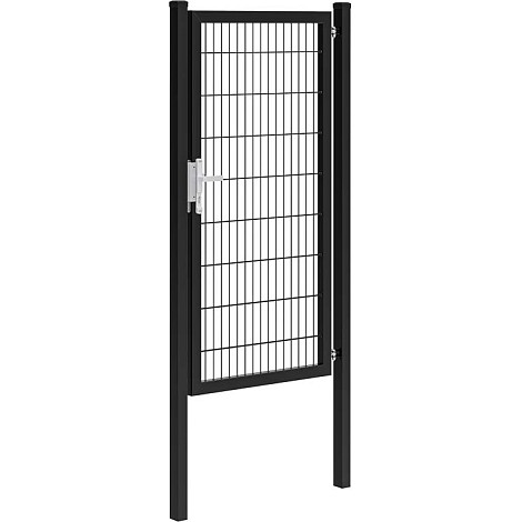 Hillfence metalen enkele poort Premium-line inclusief slot, 100 x 180 cm, zwart.