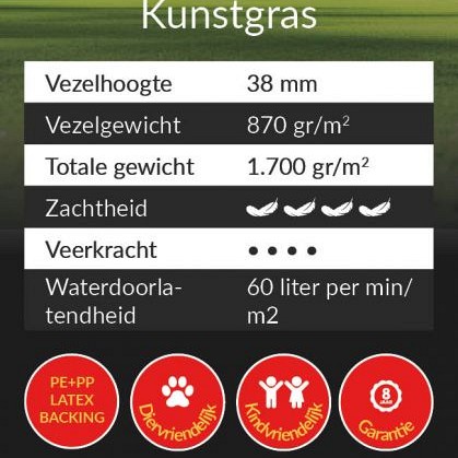 Kunstgras Ultra 38 - 4m breed (AL)
