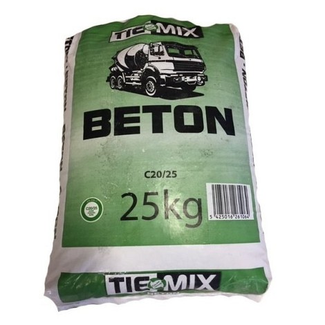 Betonmortel (kant en klaar) zak á 25 kg.