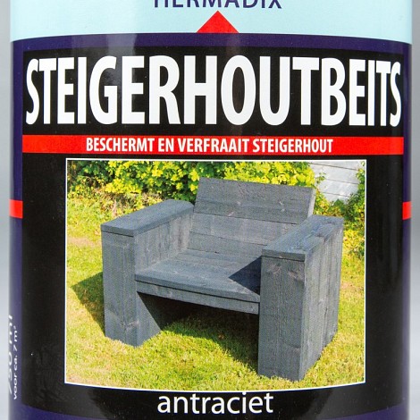 Hermadix Steigerhoutbeits Antraciet 0,75 Liter