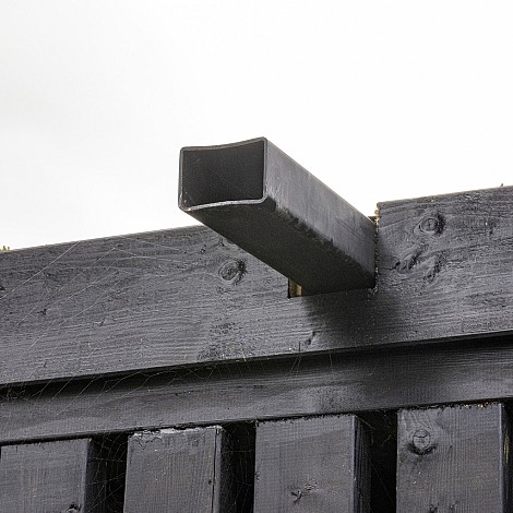 Dakdoorvoer met zijuitloop t.b.v blokhutten met plat dak epdm EXCLUSIEF pvc stadsuitloop (zijuitloop EPDM 60x80) 90°