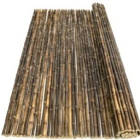 Bamboescherm op rol 180 x 180 cm, zwart  (dikte 2 / 3 cm)