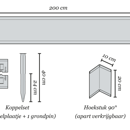 Vego-Steel Flex Verzinkt 300 cm lang (16.5cm) hoog (inclusief montage benodigdheden)