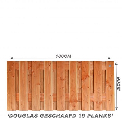 Scherm Douglas Geschaafd 90x180 Recht 17 planks