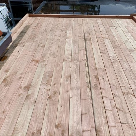 Douglas geschaafd dakbeschot 1,8 x 19,5 x 400 cm (halfhouts 0.78m2)