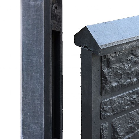 Beton paal antraciet rotsysteem 10x10x275 cm