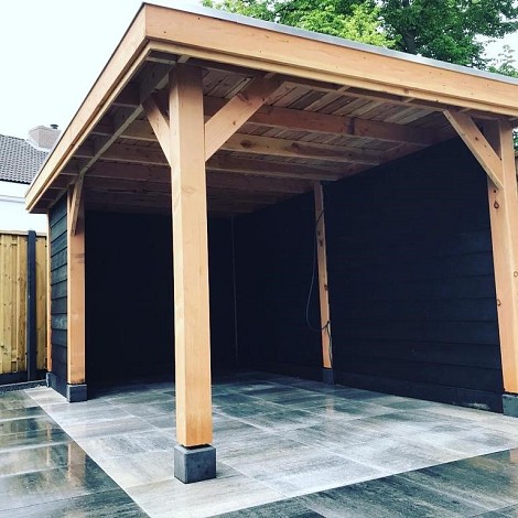 Vego Betonpoer Antraciet 15x15cm  58 cm hoog INCLUSIEF scharnierplaat en draadstang M16