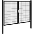 Hillfence metalen dubbele poort Premium-line inclusief slot, 300 x 180 cm, zwart.