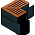 ACO Slimline hoekstuk incl. CorTen design rooster