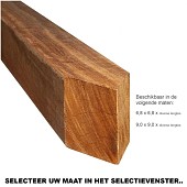 Hardhout geschaafde Paal 6,8x6,8x275 cm