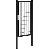 Hillfence metalen enkele poort Premium-line inclusief slot, 100 x 180 cm, zwart.