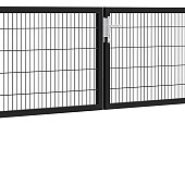 Hillfence metalen dubbele poort Premium-line inclusief slot, 300 x 100 cm, zwart.