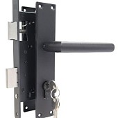 Deurslot-set kruk/schild recht, Eurofix ZWART