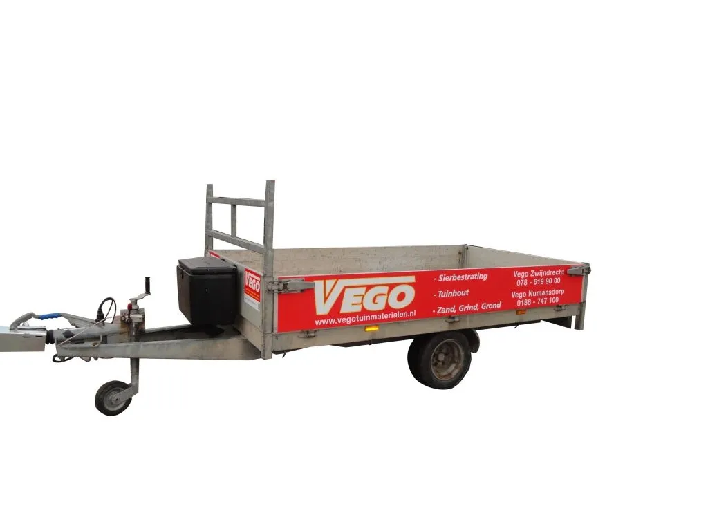 Aanhanger openbak tandemasser/dubbelasser 130x250cm binnenmaat (max, 2000kg)