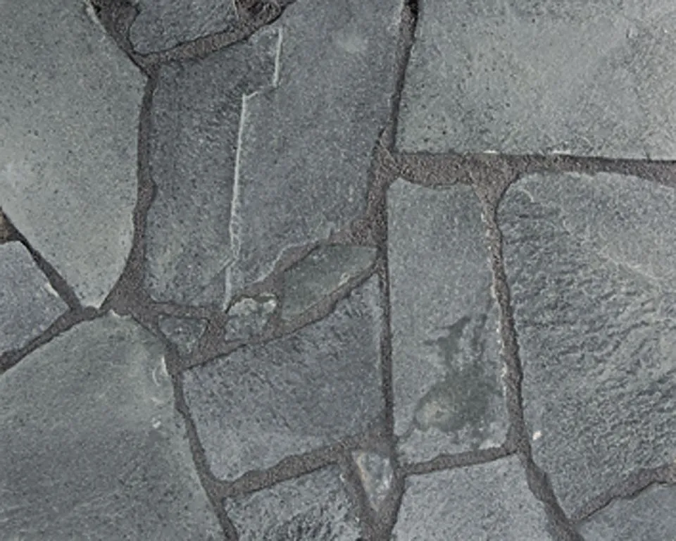 Bovenaanzicht van grijs flagstone tegels