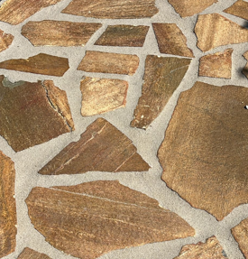 bruin flagstones met lichtgrijze voeg